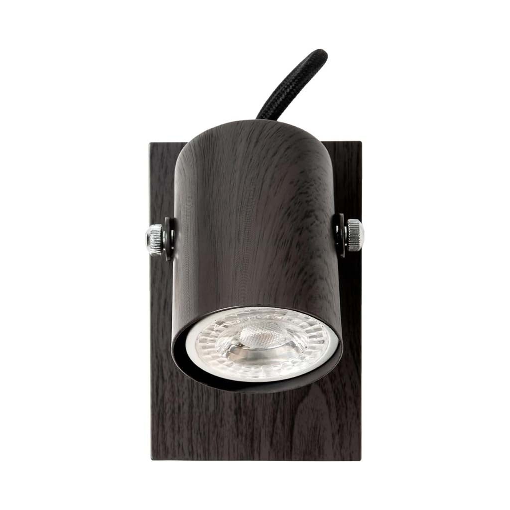 LUMINARIO DIRIGIBLE PARA SOBREPONER EN MURO NEGRO 35W 127V IP20 GU10 *** HAE ***