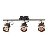 LUMINARIO DE TRES LUCES DIRIGIBLE SOBREPONER EN MURO 56.4X10CM NEGRO 105W IP20 GU10 ***HAE2025***