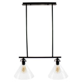COLGANTE ALDEBARAN 2 LUCES 2X40W E26 NEGRO ADESI *** HAE ***