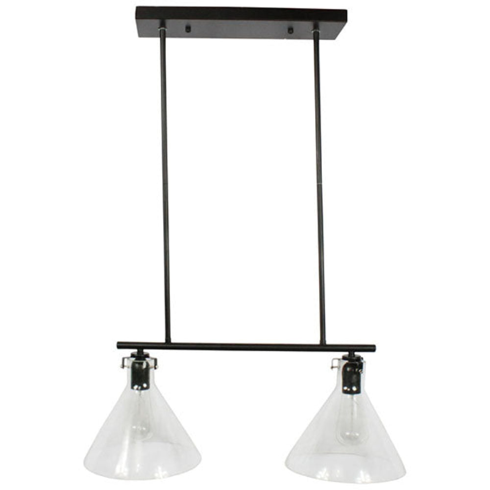 COLGANTE ALDEBARAN 2 LUCES 2X40W E26 NEGRO ADESI *** HAE ***
