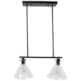 COLGANTE ALDEBARAN 2 LUCES 2X40W E26 NEGRO ADESI *** HAE ***
