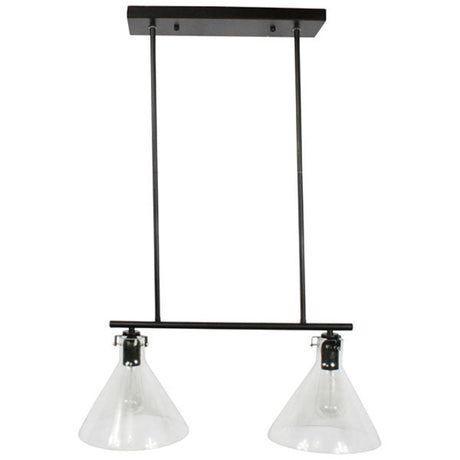 COLGANTE ALDEBARAN 2 LUCES 2X40W E26 NEGRO ADESI *** HAE ***