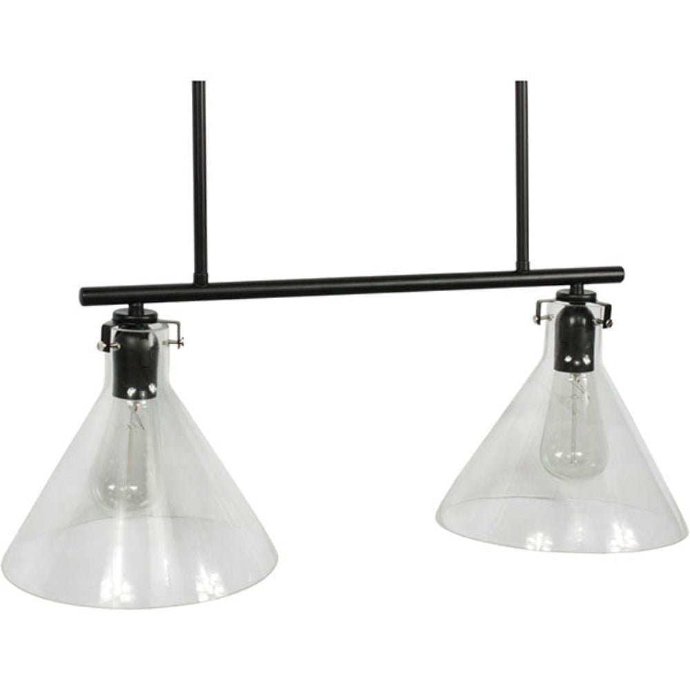 COLGANTE ALDEBARAN 2 LUCES 2X40W E26 NEGRO ADESI *** HAE ***
