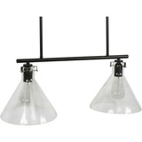 COLGANTE ALDEBARAN 2 LUCES 2X40W E26 NEGRO ADESI *** HAE ***