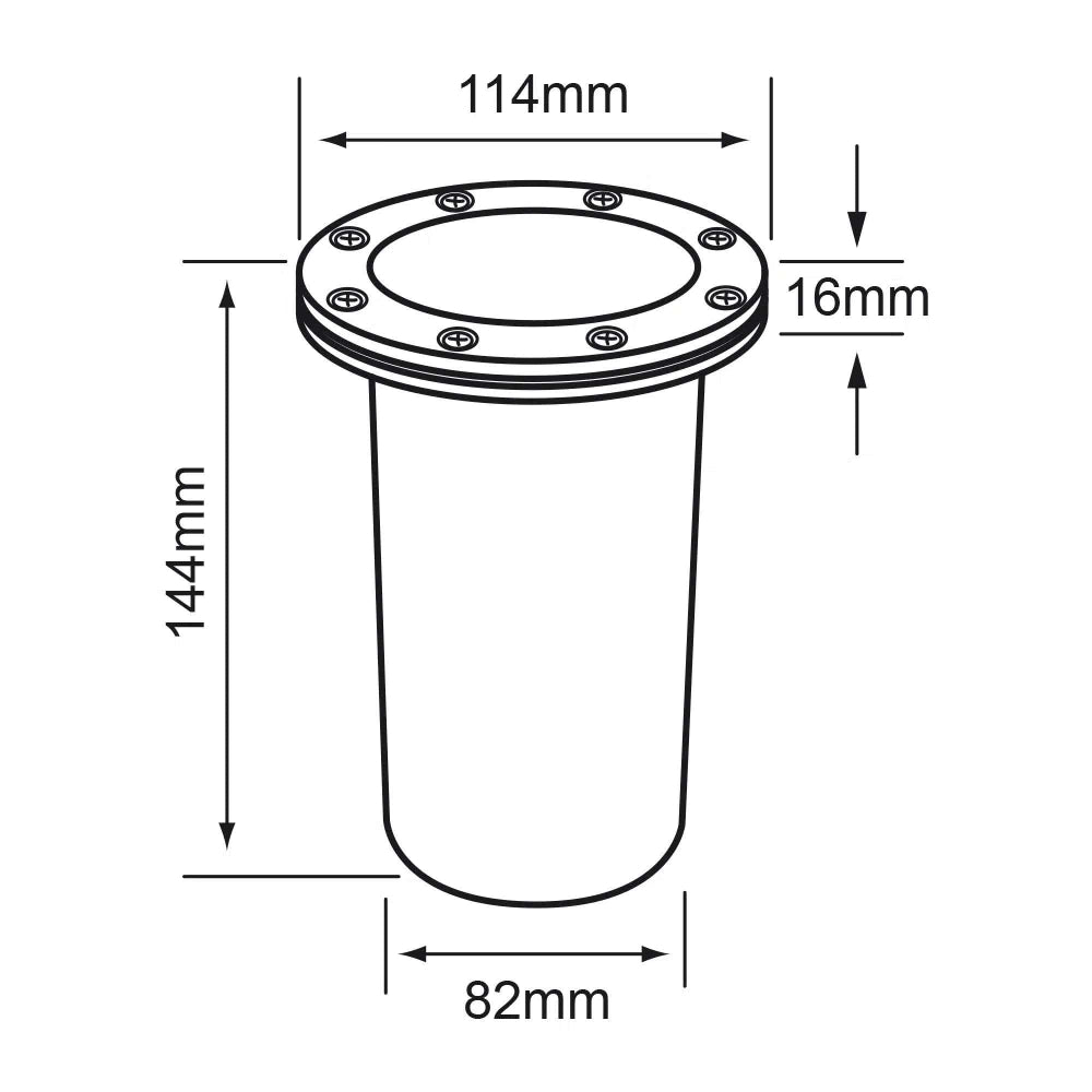 LAMPARA DE PISO EMPOTRADA IDEAL ZONA COSTERA BASE E27 POTENCIA MAX. 50 W IP65 IK06 NO INCLUYE FOCO H-605/N