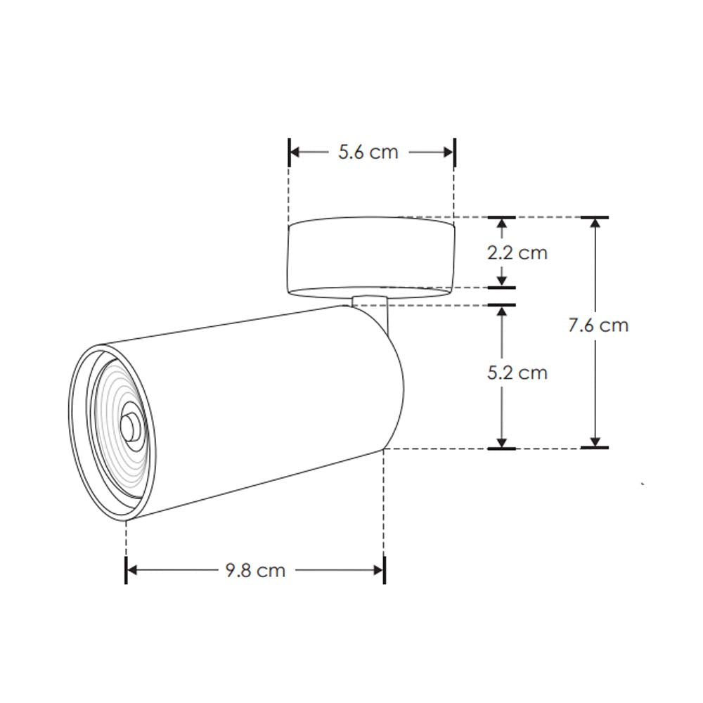 LUMINARIO P/GU10 LED REDONDA TIPO CILINDRO SOBREPONER DIRIGIBLE ALUMINIO BLANCO  IP20 (S/LAMP) ILUMILEDS
