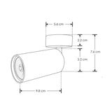 LUMINARIO P/GU10 LED REDONDA TIPO CILINDRO SOBREPONER DIRIGIBLE ALUMINIO BLANCO  IP20 (S/LAMP) ILUMILEDS