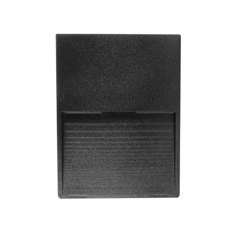 LUMINARIO DE PARED SOBREPONER RECTANGULAR LED NEGRO 2W BLANCO CALIDO 120 85-265V IP65 ILUMILEDS