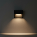 LUMINARIO DE PARED SOBREPONER RECTANGULAR LED NEGRO 3W BLANCO CALIDO 120 85-265V IP65 ILUMILEDS