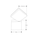 LUMINARIO GIRATORIO DE PARED SOBREPONER CUADRADA LED NEGRO 10W BLANCO CALIDO LUZ INDIRECTA 110-130V IP54 ILUMILEDS