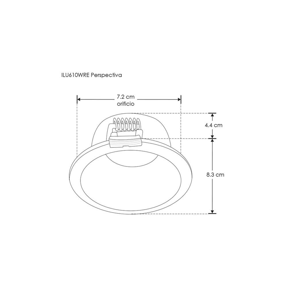 DIFUSOR P/MR16 GU10 O MOD LED REDONDO PROFUNDO FIJO ALUMINIO BLANCO MATE  INCLUYE CONECTOR MR16 ILUMILEDS