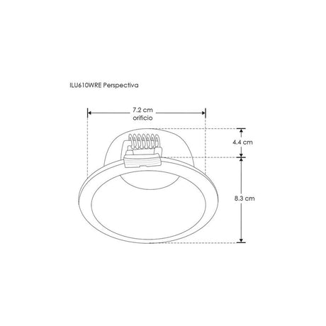 DIFUSOR P/MR16 GU10 O MOD LED REDONDO PROFUNDO FIJO ALUMINIO BLANCO MATE  INCLUYE CONECTOR MR16 ILUMILEDS