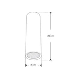 LUM. DE TECHO DE 20CM DE LED BLANCO CALIDO 10W OPTICA 38 CILINDRICO DE SOBREPONER EN TECHO ALUM. ACABADO BLANCO 100-277V CA IP20