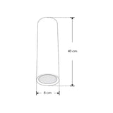 LUM.DE TECHO DE 40CM DE LED BLANCO CALIDO 10W OPTICA 38CILINDRICO DE SOBREPONER EN TECHO ALUM. ACABADO NEGRO 100-277V CA IP20