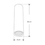 LUM. DE TECHO DE 50CM DE LED BLANCO CALIDO 10W OPTICA 38 CILINDRICO DE SOBREPONER EN TECHO ALUM. ACABADO BLANCO 100-277V CA IP20