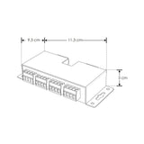 AMPLIFICADOR DE SEÑAL PARA TIRA EXTRAPLANA DE LED TIPO PIXEL RGB CON CUATRO SALIDAS DE 70W MAX C/U 5-24V CC IP20