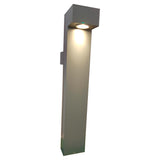 POSTE TIPO BOLARDO SOBREPONER 60CM LED GRIS OBSCURO 10W BLANCO CALIDO 120 DOBLE SALIDA DE LUZ 100-277V IP54 ILUMILEDS ***HAE 2023***