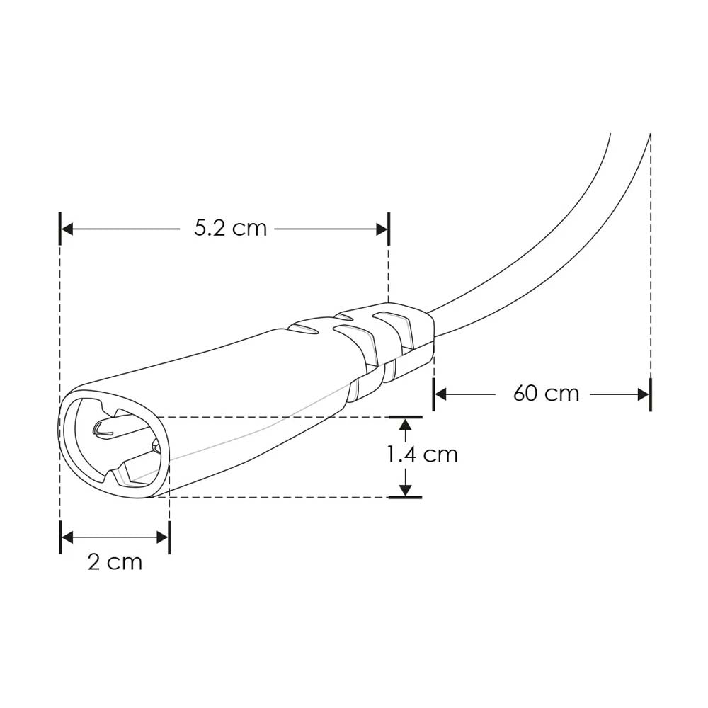 CONECTOR MACHO CON 60 CM DE CABLE BLANCO PARA LUMINARIOS DE LA SERIE ILUINTWS