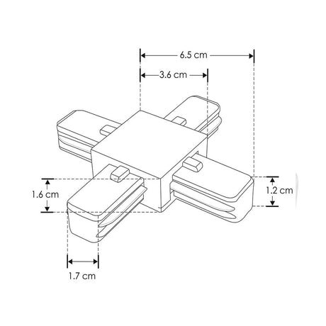 COPLE FORMA DE X BLANCO PARA RIEL ELECTRIFICADO ILUTRAC