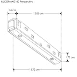 CONECTOR ELECTRIFICADO LINEAL NEGRO P/RIEL MAGNETICO 48V 200W MAX ILUMILEDS