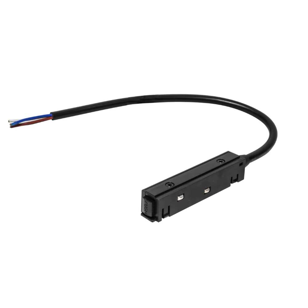 CONECTOR ELECTRIFICADO MACHO CON CABLE 30 CM PARA RIEL MAGNETICO 48V 200W MAX ILUMILEDS