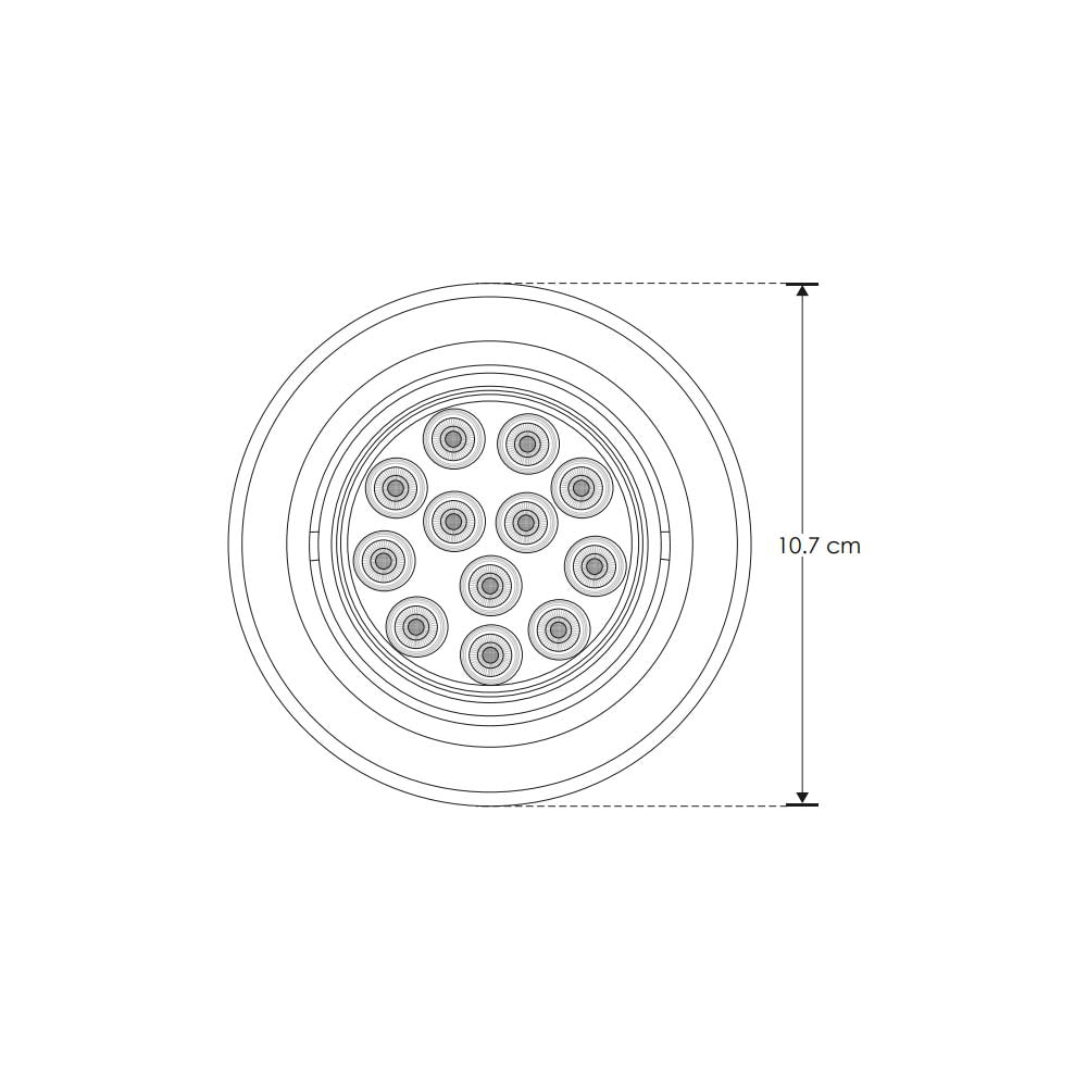 LUMINARIO DE TECHO EMPOTRAR REDONDO LED BLANCO 12W BLANCO CALIDO 24 85-265V IP20 ILUMILEDS