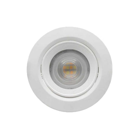 LUMINARIO DE TECHO DE LED CON TEMPERATURA DE COLOR SELECCIONABLE MEDIANTE INTERRUPTOR 7 WATTS OPTICA 60G REDONDO DE EMPOTRAR DIRIGIBLE POLICARBONATO ACABADO BLANCO 100-240V CA IP54