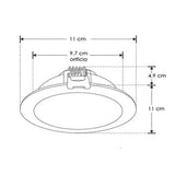 LUMINARIO TECHO LED REDONDO EMPOTRAR  BLANCO 6W BC 120  ATENUABLE TRIAC 110-130V IP54 ILUMILEDS
