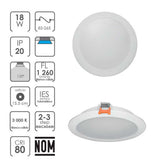 LUMINARIO TECHO LED REDONDO EMPOTRAR  BLANCO 6W BC 120  ATENUABLE TRIAC 110-130V IP54 ILUMILEDS