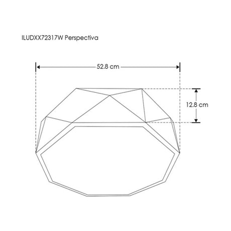 LUMINARIO OCTAGONAL PARA SOBREPONER EFECTO SIMETRICO BLANCO CALIDO 100-224 V CA 40W ***HAE 2023***
