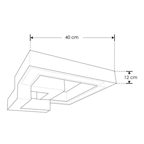 LUMINARIO CUADRADO DIMENSIONAL PARA SOBREPONER EFECTO SIMETRICO BLANCO CALIDO 100-224 V CA 30 W IP20 ***HAE 2023***