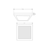 LUM. DE TECHO DE LED BLANCO CALIDO 24W OPTICA 120 CUADRADO DE SOBREPONER CUERPO Y DIFUSOR LECHOSO DE PVC 85-265V CA IP20***HAE2025***