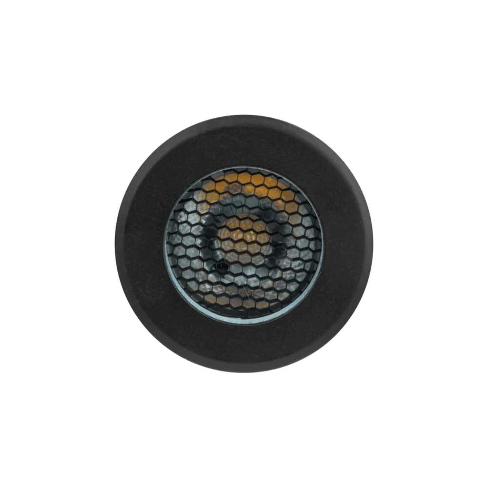 LUMINARIO DE PISO EMPOTRAR REDONDO NEGRO LED 5W BLANCO CALIDO 120 FILTRO  TIPO PANAL INCLUYE HOUSING 85-265V IP65 ILUMILEDS