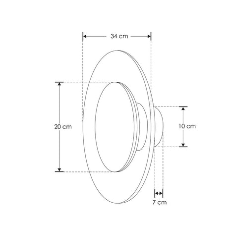 LUMINARIO DE PARED LED B.C. 11W OPTICA360 SOBREPONER ALUMINIO ACABADO BCO CON NEGRO 100-265V CA IP20