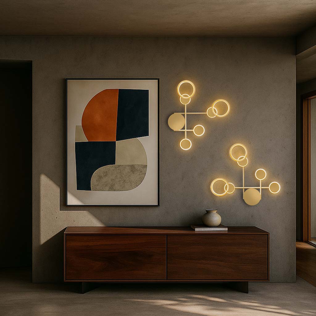 LUMINARIO DE PARED LED B.C. 29 W OPTICA 120 SOBREPONER ALUMINIO ACABADO DORADO 85-265V CA IP20