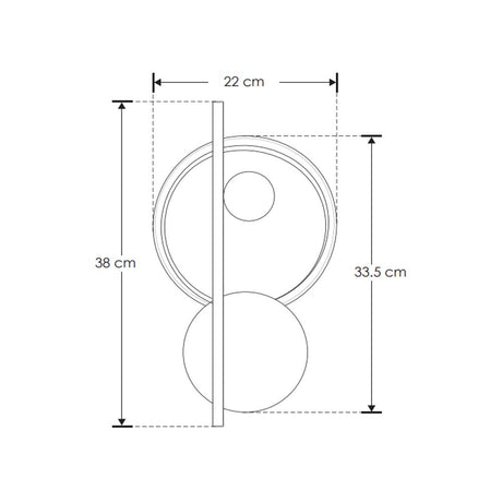 LUMINARIO DE PARED LED B.C. 10W OPTICA 360 SOBREPONER ALUMINIO ACABADO NEGRO CON DORADO 85 - 265V CA IP20