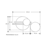 LUMINARIO DE PARED LED B.C. 14W OPTICA 360 SOBREPONER ALUMINIOACABADO BCO Y NEGRO CON DORADO 85 -265VCA IP20