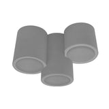 LUM. DE TECHO CON 3 BASES  GU10 (SIN LAMPARA) DE 25W MAXIMO C/U OPTICA DE 120 DE SOBREPONER CONCRETO ACABADO GRIS IP20 *** HAE ***