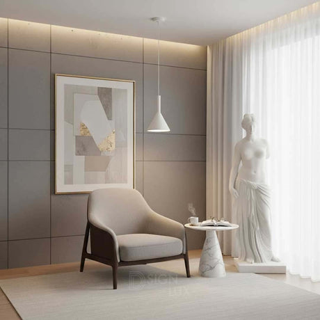 LUMINARIO DE SUSPENDER CON BASE E27 (SIN LAMPARA) 25 WATTS MAXIMO OPTICA 120G DE SOBREPONER CONO DE YESO ACABADO BLANCO IP20