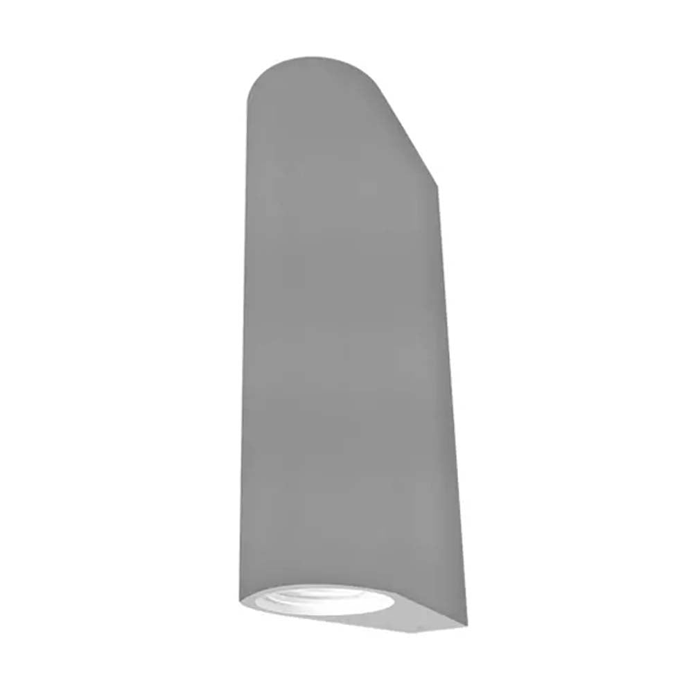 LUMINARIO DE PARED CON 2 BASES GU10 (SIN LAMPARA) 25W MAX C/U OPTICA 120 SOBREPONER CONCRETO ACABADO GRIS IP20
