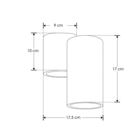 LUMINARIO DE PARED CON 2 BASES G9 (SIN LAMPARA) 15 W MAX C/U OPTICA 120 SOBREPONER CONCRETO ACABADO GRIS IP20