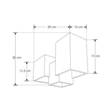 LUMINARIO DE PARED CON 3 BASES G9 (SIN LAMPARA) 15W MAX C/U OPTICA 120 SOBREPONER YESO ACABADO BCO IP20