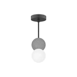 LUMINARIO DE SUSPENDER CON BASE G9 (SIN LAMPARA) 15 WATTS MAXIMO OPTICA 120G DE SOBREPONER CONCRETO ACABADO GRIS ESFERA DE CRISTAL DE 8CM IP20