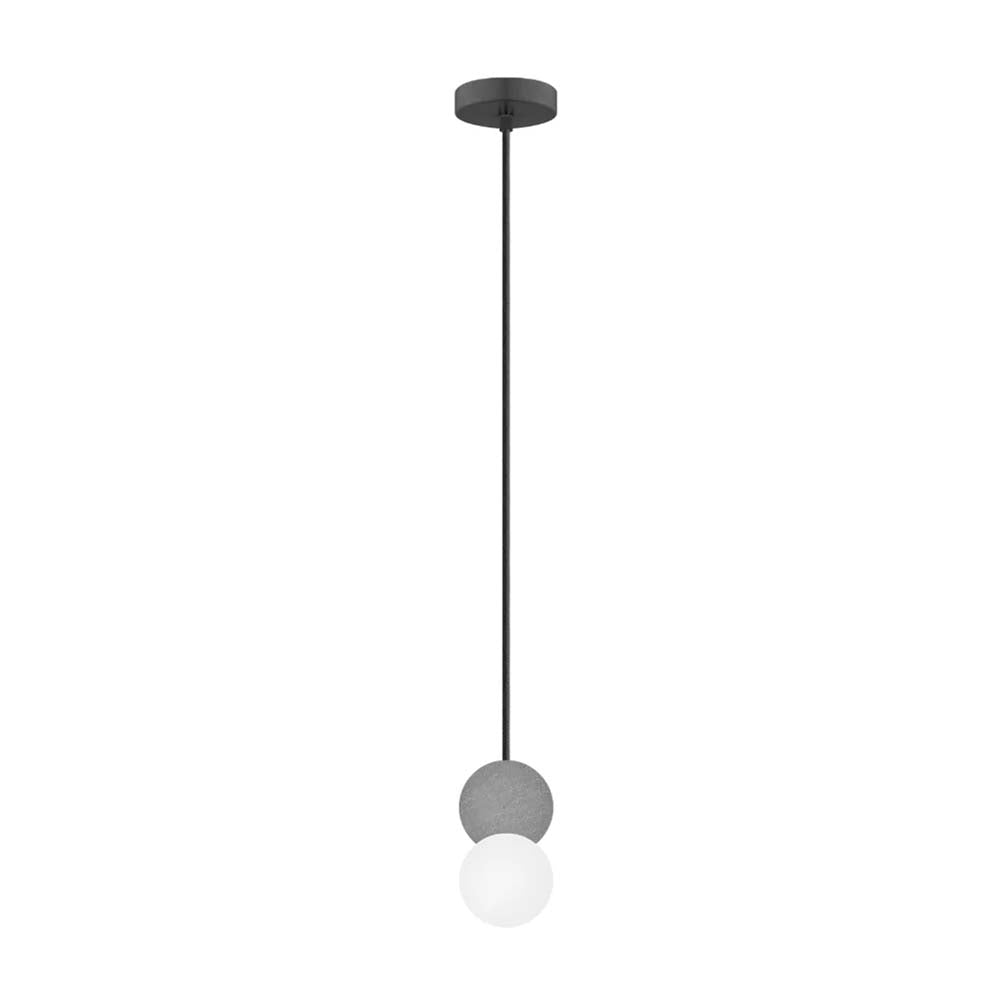 LUMINARIO DE SUSPENDER CON BASE G9 (SIN LAMPARA) 15 WATTS MAXIMO OPTICA 120G DE SOBREPONER CONCRETO ACABADO GRIS ESFERA DE CRISTAL DE 8CM IP20