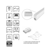 LAMPARA TIPO T5 INTERCONECTABLE SOBREPONER LED 20W 2700K 120 CUERPO Y DIFUSOR LECHOSO ACC. INCLUIDOS  85-277V IP20 ILUMILEDS ***HAE 2024***