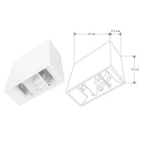 LUMINARIO DE PARED SOBREPONER RECTANGULAR BLANCO CON 2 LEDS 4W BLANCO CALIDO 85-265V IP65 ILUMILEDS