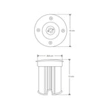 LUMINARIO DE PISO  BASE GU10 50 WATTS REDONDO DE EMPOTRAR TAPA DE ACERO INOXIDABLE CUERPO ALUMINIO INCLUYE HOUSING 100-240V CA PROTECCION IP67 ILUMILEDS