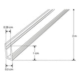 KIT PERFIL P/TIRA EXTRAPLANA LED S/CEJA (PERFIL RECT ALUM 2M + MICA DIFUSA 2M + 2 TAPAS LAT +  2 GRAPAS DE SOB IP20) ILUMILEDS ***T.E. ABRIL 2024***