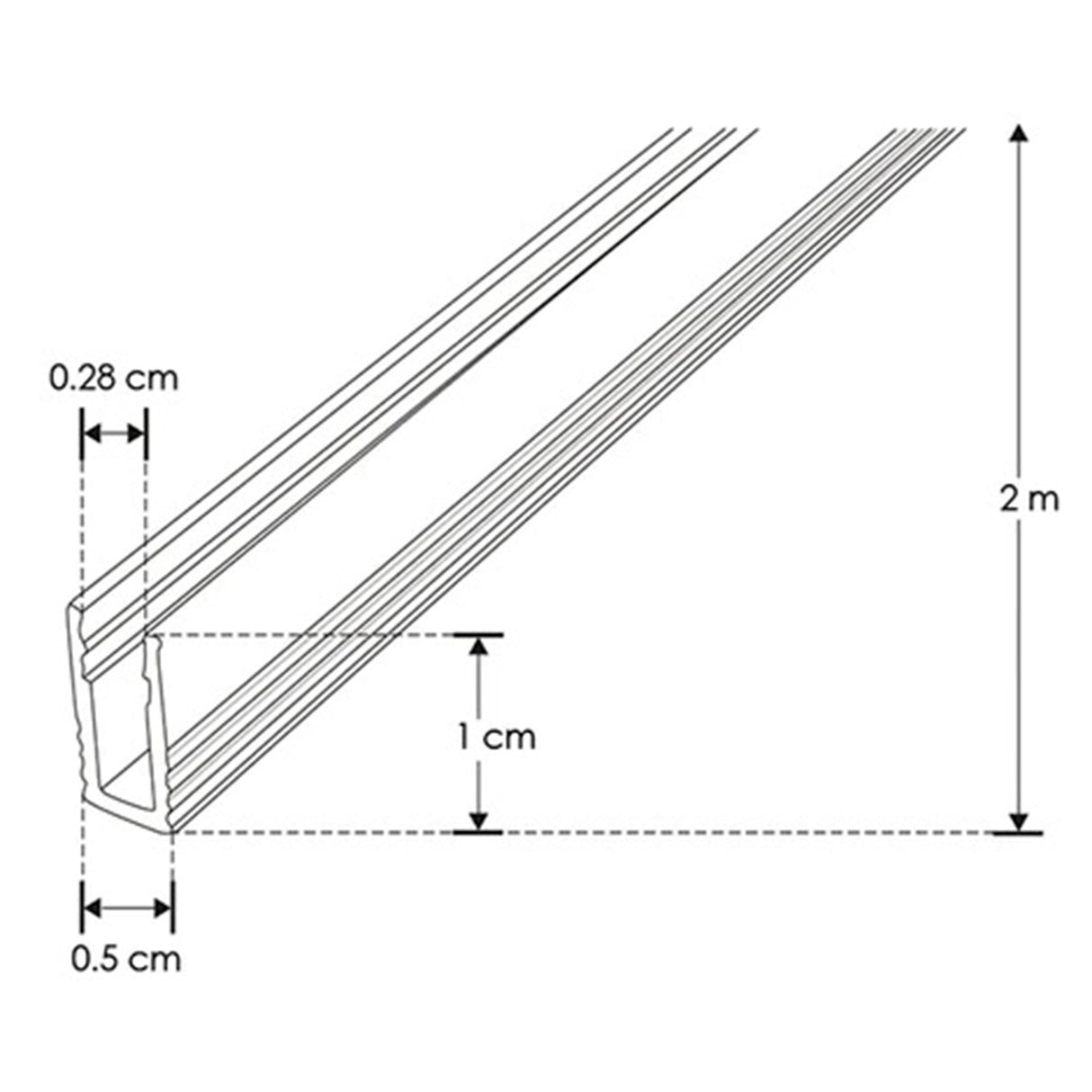 KIT PERFIL P/TIRA EXTRAPLANA LED S/CEJA (PERFIL RECT ALUM 2M + MICA DIFUSA 2M + 2 TAPAS LAT +  2 GRAPAS DE SOB IP20) ILUMILEDS ***T.E. ABRIL 2024***