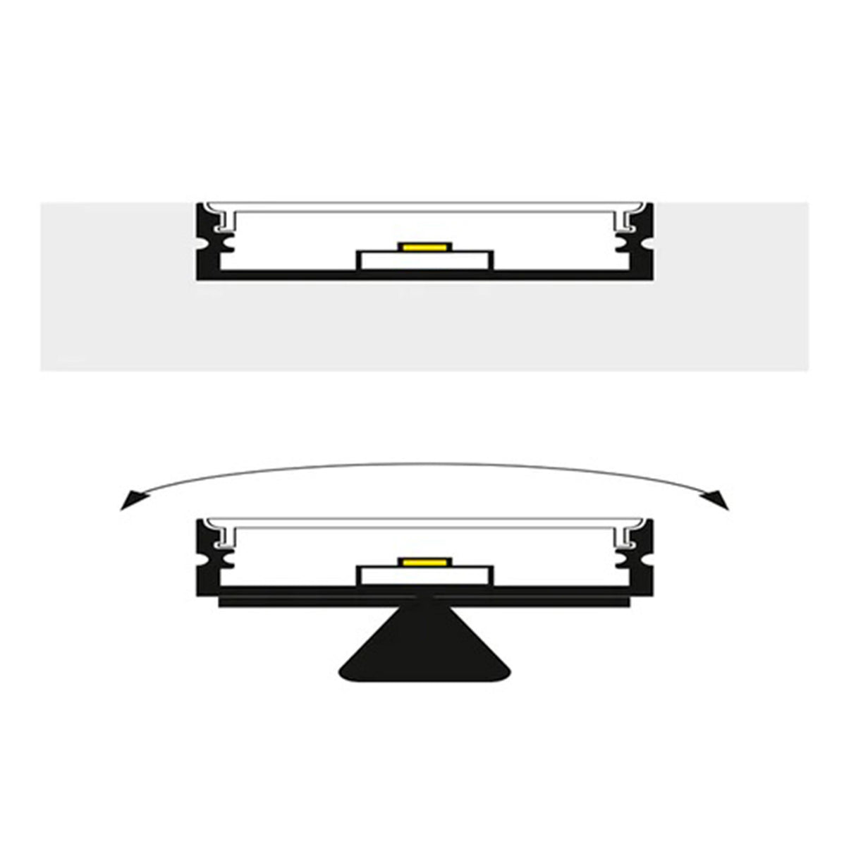 KIT PERFIL P/TIRA EXTRAPLANA LED S/CEJA (PERFIL RECT ALUM 3M + MICA DIFUSA 3 M + 2 TAPAS LAT DE SOB + 2 GRAPAS METALICAS) ILUMILEDS